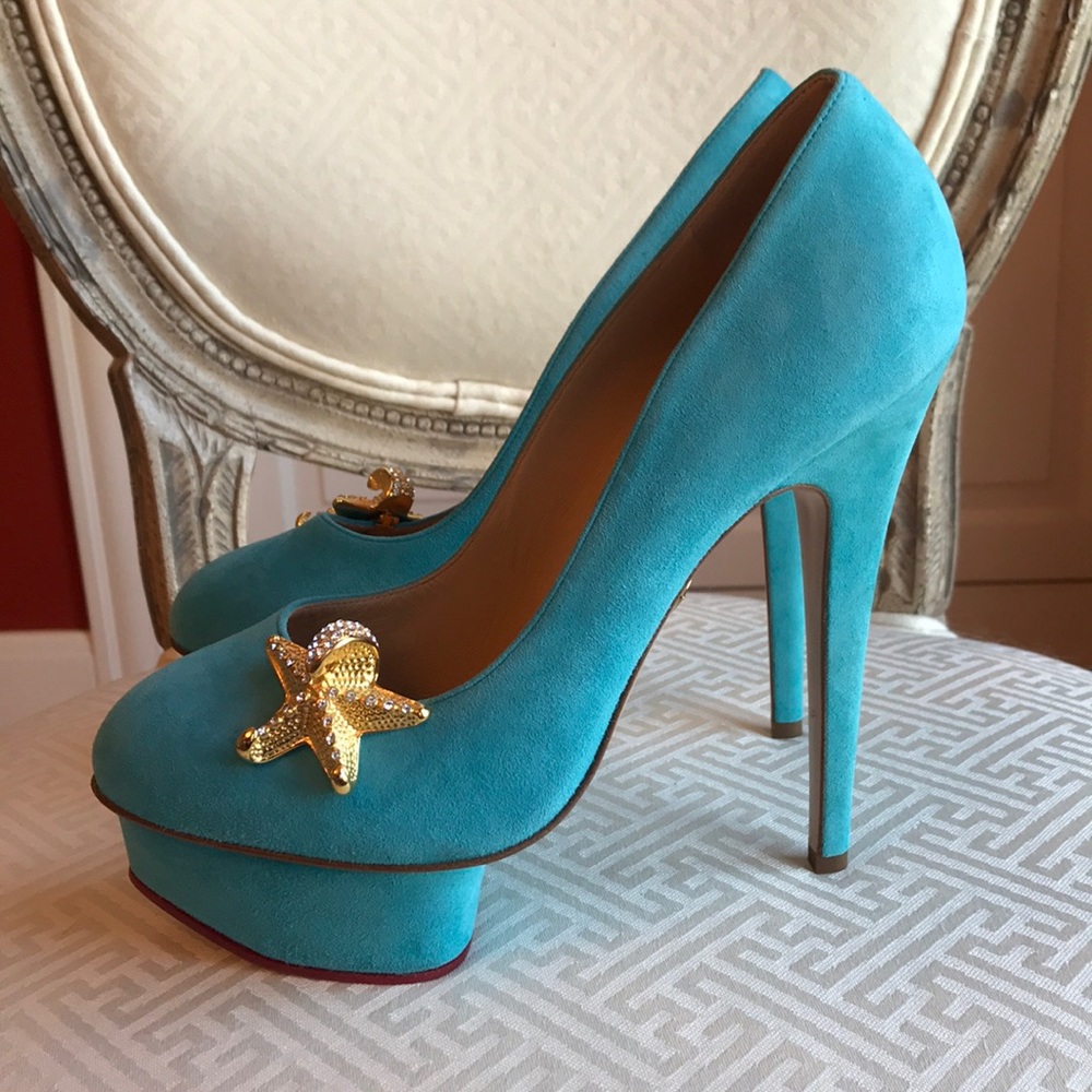 Charlotte Olympia suede pumps